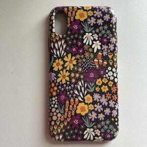 Casely iPhone XR black floral phone case